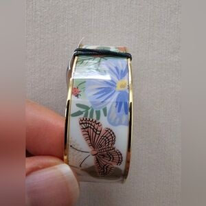 NWT Rifle Paper Co Strawberry Fields Enamel Cuff Bracelet